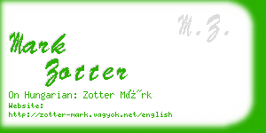 mark zotter business card